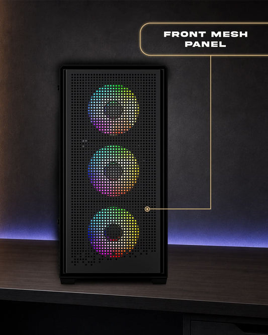 TAG Gamerz Nebula Gaming Mid Tower Cabinet Black