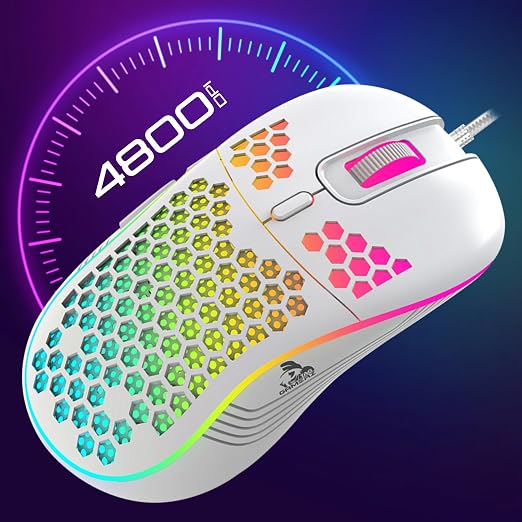 TAG Gamerz Fusion RGB USB Wired Gaming Mouse White