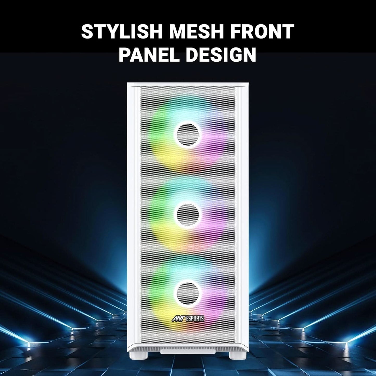 Ant Esports 411 Air Mid-Tower Computer Case/Gaming Cabinet - White