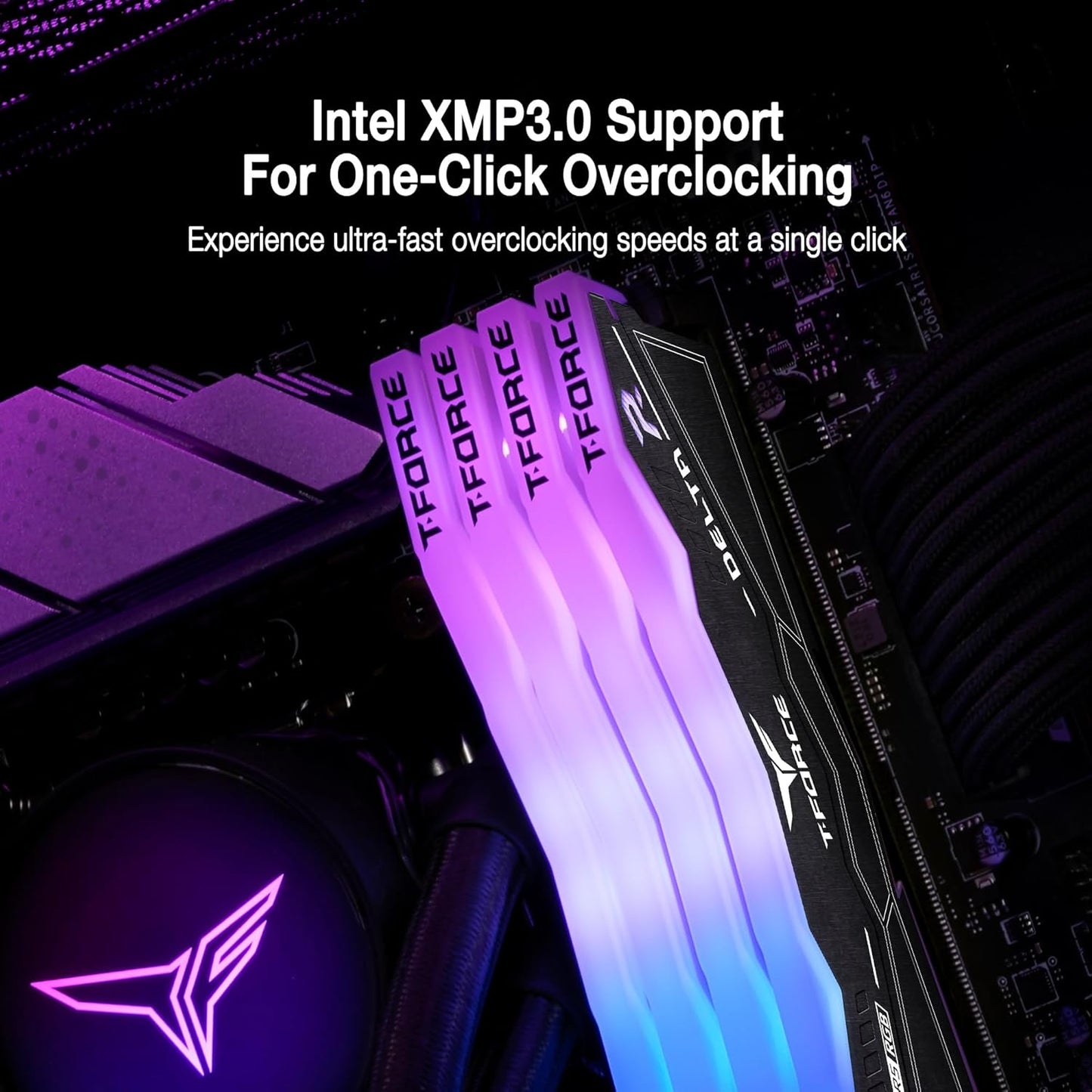 TEAMGROUP T-FORCE DELTA RGB 32GB (16GBX2) DDR5 6000MHZ DESKTOP RAM (BLACK) FF3D532G6000HC38ADC01