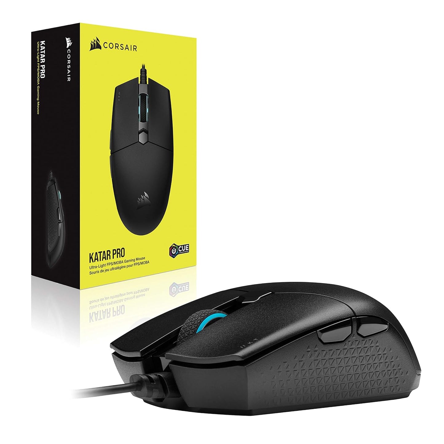 CORSAIR KATAR PRO GAMING MOUSE WIRED BLACK BACKLIT RGB LED 12400 DPI OPTICAL CH-930C011-AP