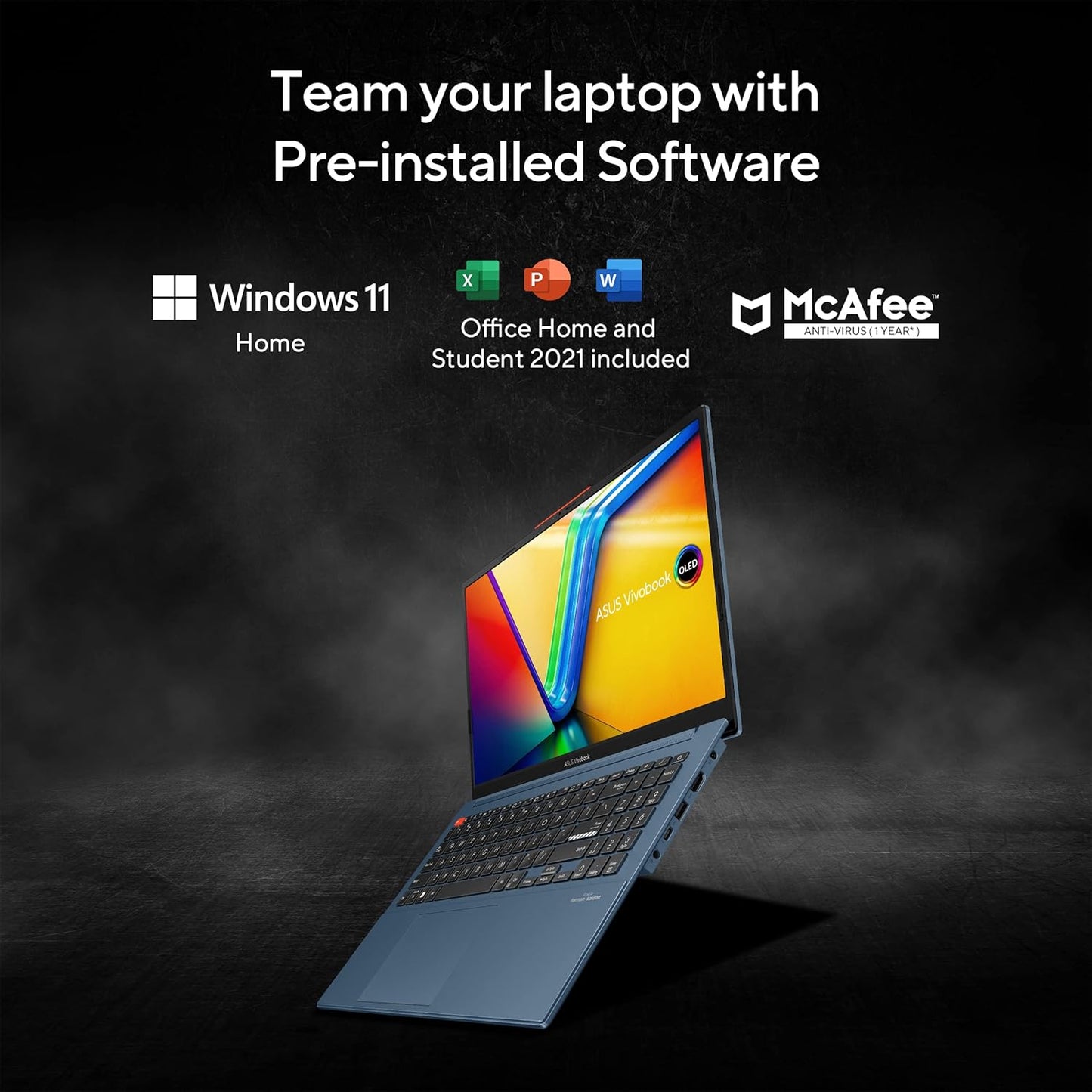 ASUS VIVOBOOK S 15 OLED INTEL CORE I5-13500H EVO / 16GB LPDDR5 / 512GB PCIE 4.0 SSD / 15.6-INCH / 2.8K (2880 X 1620) OLED 16:9 /SOLAR BLUE / FINGERPRINT / BACKLIT KB / WIN 11 HOME / MS OFFICE LAPTOP S5504VA-MA541WS