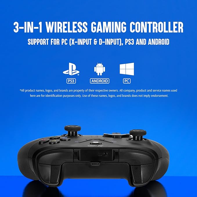 ANT ESPORTS GP365 PRO WIRELESS CONTROLLER WITH HALL EFFECT MAGNETIC TRIGGERS FOR PC/PS3/ANDROID, 2.4G CONNECTIVITY (BLACK/GREY)