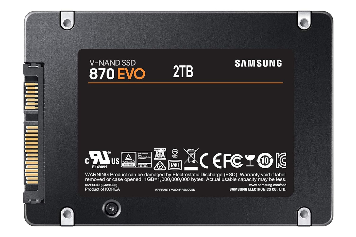 SAMSUNG 870 EVO 2TB SATA 6.35 CM (2.5 INCH) INTERNAL SOLID STATE DRIVE (SSD) (MZ-77E2T0)