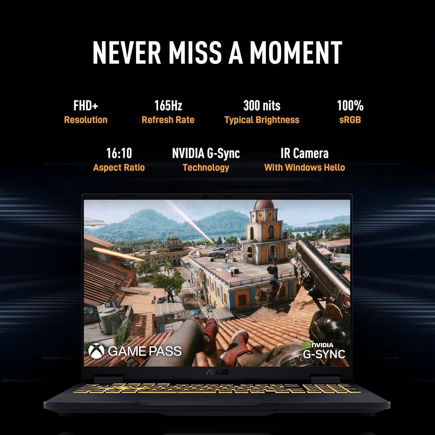 ASUS TUF F16,13th Gen,Intel Core i5-13450HX,Gaming Laptop(RTX 5050-8GB/115W TGP/16GB RAM/1TB SSD/FHD+/16"/165Hz/90Whr/Windows 11/M365 Basic (1Year)*/Office Home 2024/Jaeger Gray/2.5 Kg)FX608JH-RV057WS