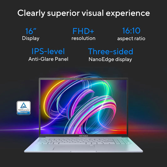 ASUS Vivobook 16X (2023), Intel Core i5-12500H 12th Gen, 16-inch (40.64 cm) FHD+, Thin and Light Laptop (16GB/512GB/4GB GeForce RTX 3050/Win11//Backlit//Cool Silver/1.8 kg), K3605ZC-MBN544WS