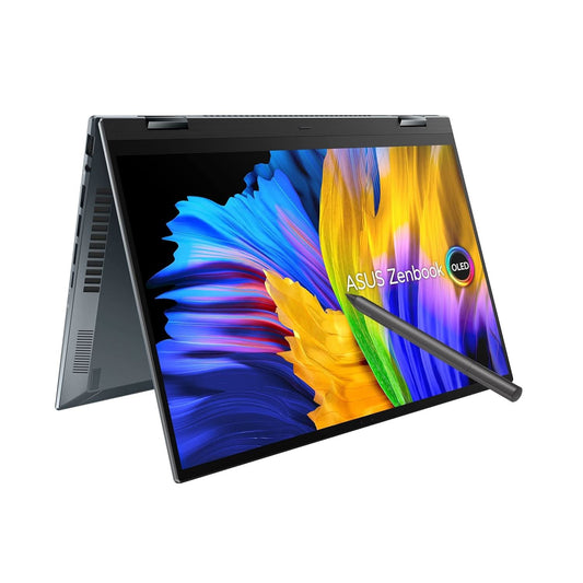 ASUS Zenbook Flip 14 OLED (2022), 14 inch(35.56 cm) 2.8K OLED 16:10 90Hz Touch, Intel Core i7 12th Gen, Thin &Light Laptop (16GB/1TB SSD/Iris Xe Graphics/Win 11/Office 2021/Grey/1.40 kg) UP5401ZA-KN711WS