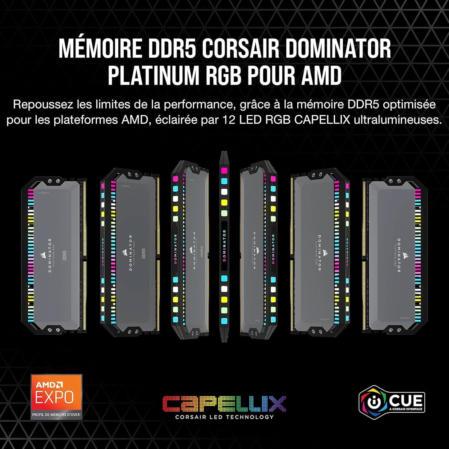 CORSAIR DOMINATOR PLATINUM RGB DDR5 RAM 64GB (2x32GB) 6000MHz CL30- Gray (CMT64GX5M2B6000Z30)