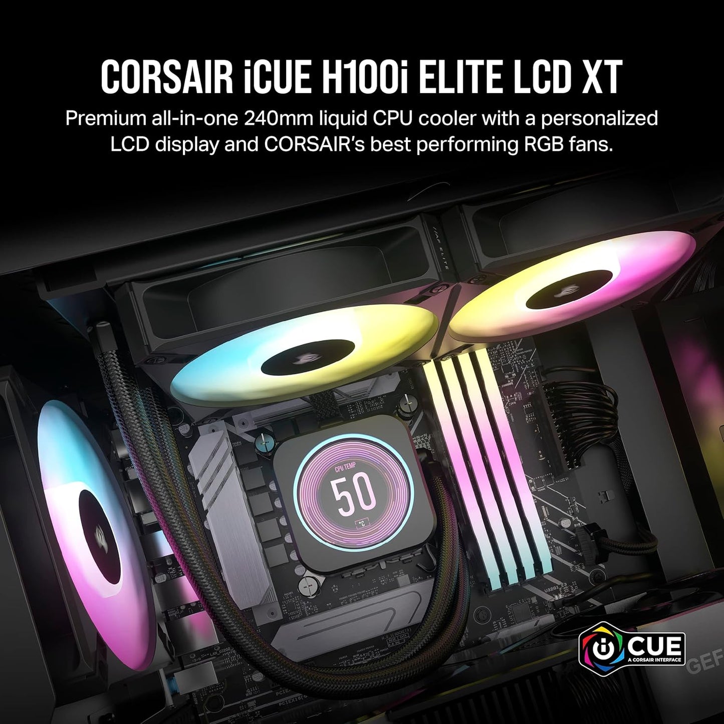 CORSAIR ICUE H100I ELITE LCD XT DISPLAY LIQUID CPU COOLER