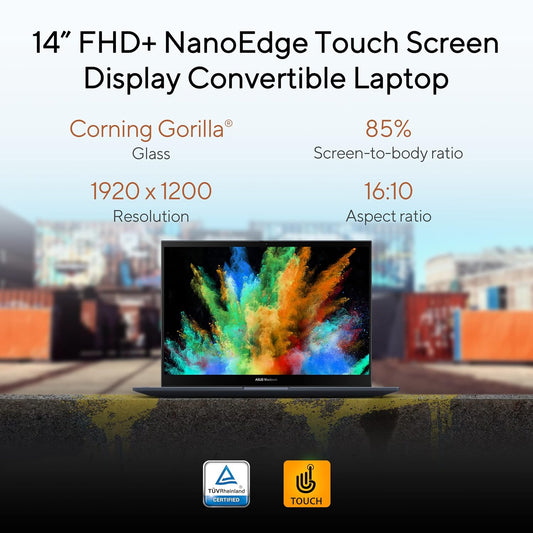 ASUS VIVOBOOK S 14 FLIP (2023), AMD RYZEN 5 7530U, 14" (35.56 CM) WUXGA TOUCH, THIN & LIGHT LAPTOP (16GB/512GB SSD/WINDOWS 11/OFFICE 2021/ALEXA/BACKLIT KB/FP SENSOR/BLUE/1.50 KG), TN3402YAB-LZ541WS