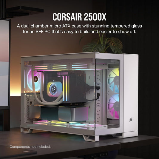 CORSAIR 2500X TEMPERED GLASS MID-TOWER, WHITE