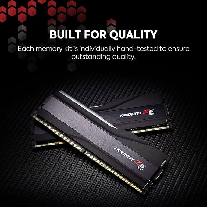 G.Skill Trident Z5 RGB (Intel XMP) 32GB (2 x 16GB) DDR5 7600MHz CL36-46-46-121 1.40V Desktop Memory RAM - F5-7600J3646G16GX2-TZ5RK
