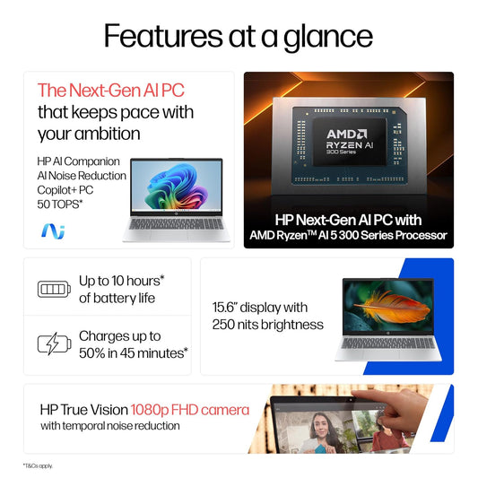 HP OMNIBOOK 3 15 FN0007AU [AI R5-340/16GB/512GB SSD/WIN11 HOME+MS24/15.6"/INTEGRATED GRAPHICS/1 YEAR(S)/SILVER]