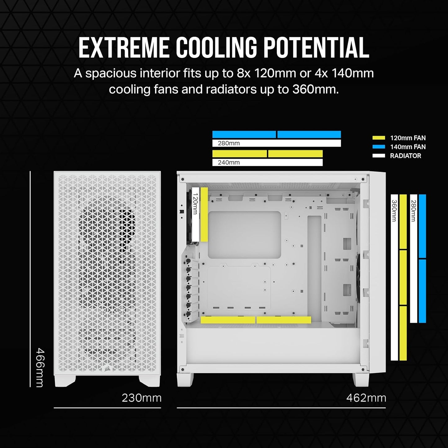 CORSAIR 3000D AIRFLOW TEMPERED GLASS MID-TOWER, WHITE, SI EDITION