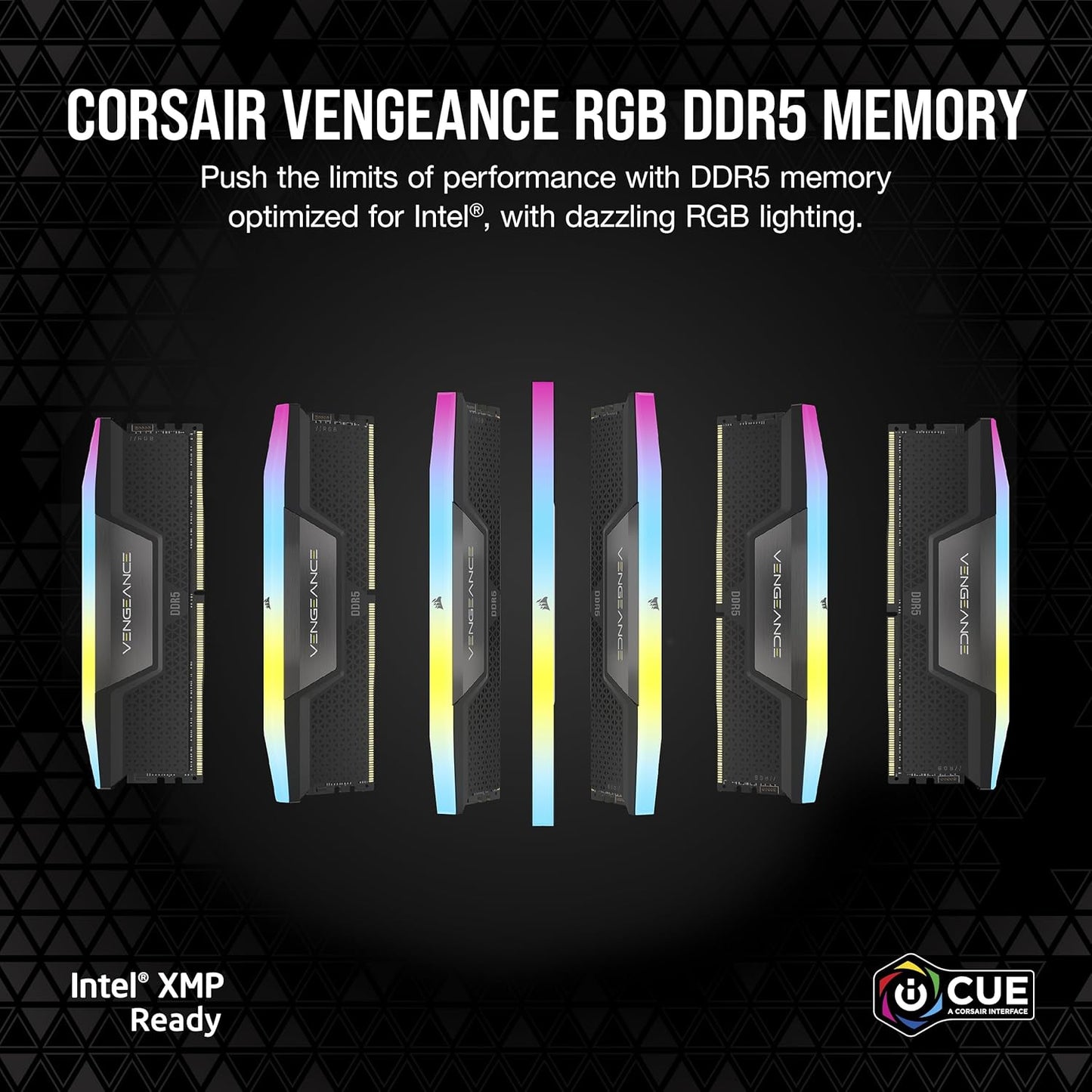 CORSAIR VENGEANCE- CMH16GX5M1B5600C40- RGB DDR5 16GB (1X16GB) DDR5 5600 CL40-40-40-77 1.25V INTEL XMP - BLACK