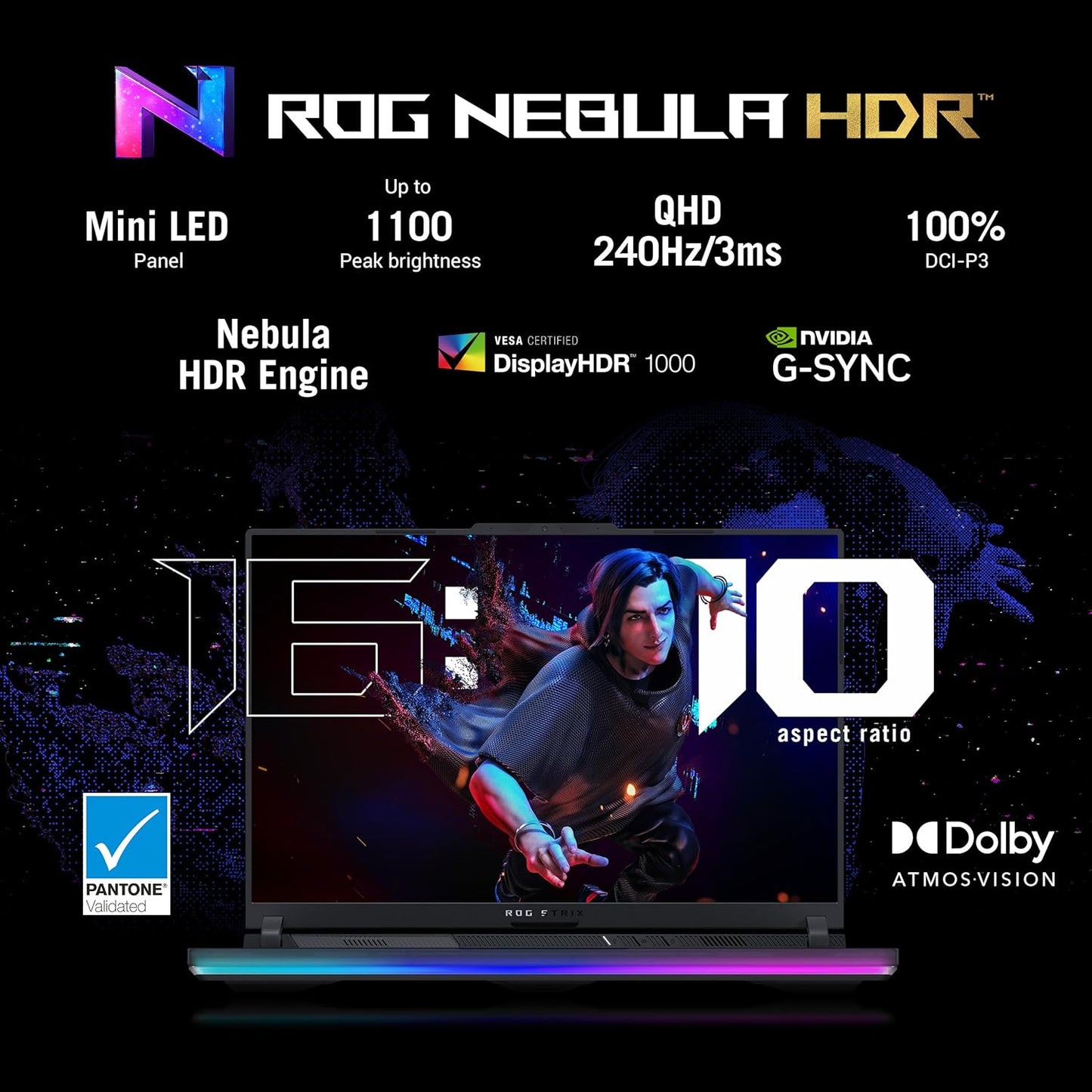 ASUS ROG Strix Scar 16 (2024), Intel Core i9 14900HX 14th Gen, 16"(40.64cm) 2.5K QHD+240Hz, Gaming Laptop (32GB DDR5/2TB SSD/12GB RTX 4080/Win11/Per-Key RGB/90WHr/Black/2.65Kg),G634JZR-CM932WS