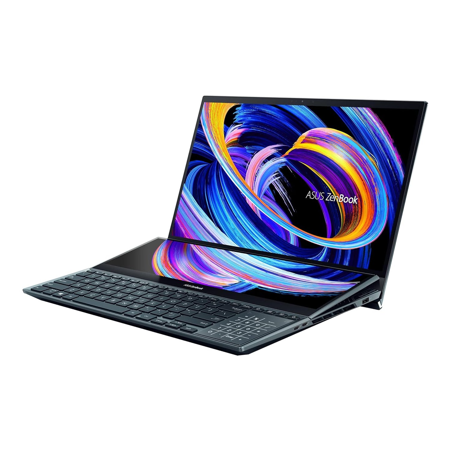 ASUS ZENBOOK PRO DUO 15 OLED (2021) UX582HM-H701WS, CORE I7-11800H 11TH GEN, 15.6" 4K DUAL-SCREEN TOUCH LAPTOP /16GB/1TB SSD/NVIDIA RTX 3060-6GB/WINDOWS 11/CELESTIAL BLUE//SOFT STAND/STYLUS/PALM REST