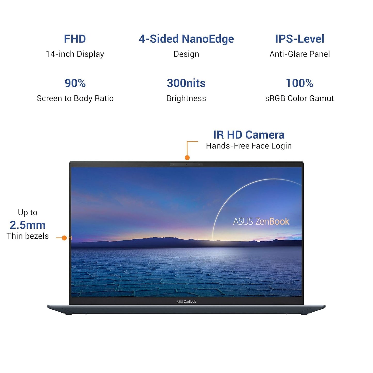 ASUS ZENBOOK 14(2021) INTEL CORE I5-1135G7 11TH GEN 14 INCHES FHD IPS THIN AND LIGHT LAPTOP (8GB RAM/512GB NVME SSD/WINDOWS 10/MS OFF. H&S/IRIS XE GRAPHICS/PINE GREY/1.17 KG/1 YR.),UX425EA-KI501TS