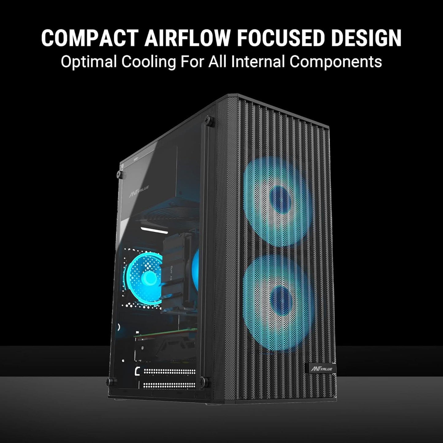 Ant esports VM10 (M-ATX) Mid Tower Cabinet (Black)