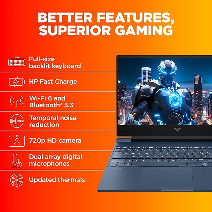 HP VICTUS 15 FB3036AX [R7-8845HS/16GB/512GB SSD/WIN11 HOME+MS24/15.6"/8GB-RTX4060 GRAPHICS/1 YEAR(S)/BLUE]