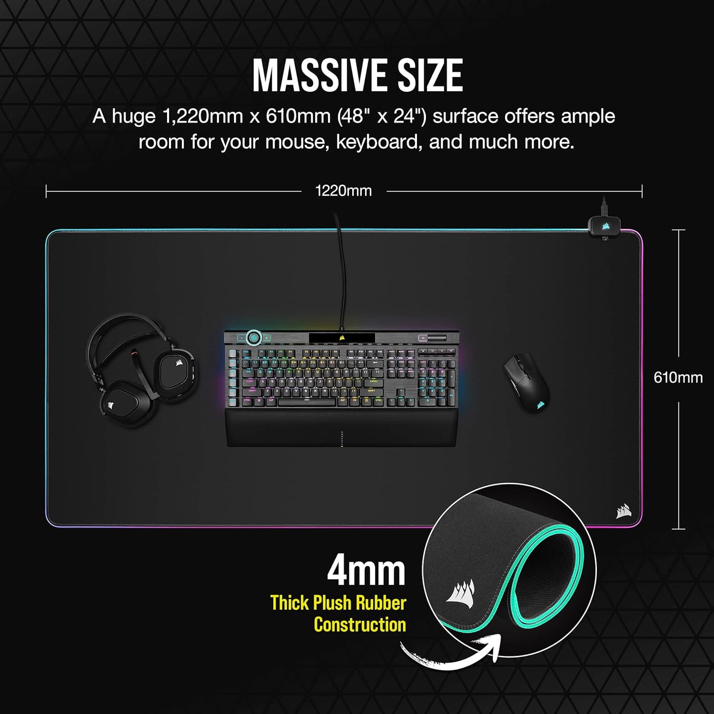 CORSAIR MM700 RGB GAMING MOUSE PAD - 3XL