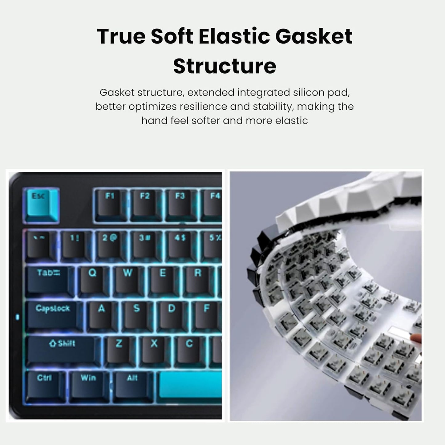 AULA F87 BLUE BLACK CYAN GRAYWOOD SWITCH MECHANICAL GAMING KEYBOARD
