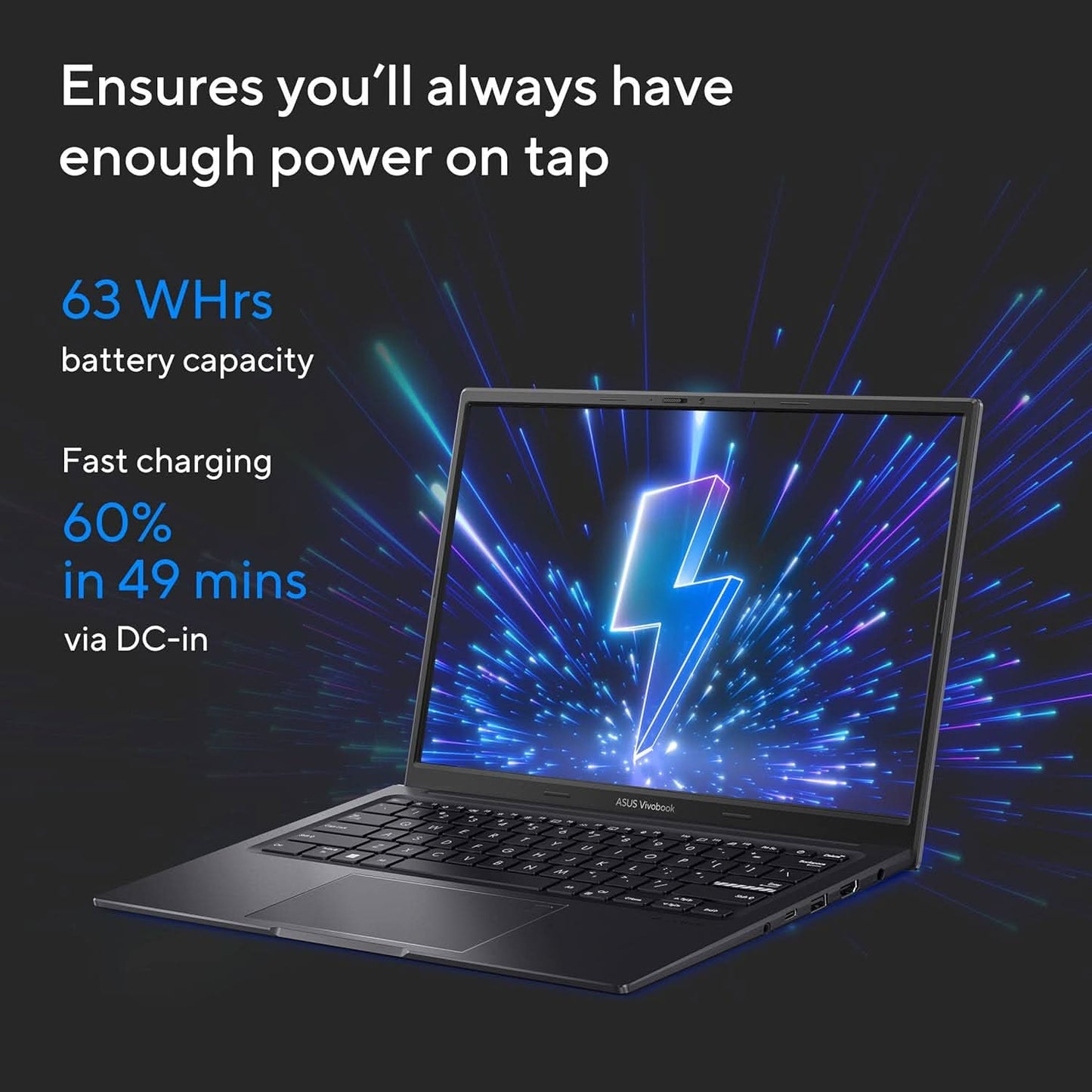 ASUS Vivobook 14X OLED, Intel Core i5-13500H 13th Gen, 14 inch (35.56 cm) 2.8K 90Hz OLED, Creator/Gaming Laptop (16 GB RAM/512 SSD/4GB GeForce RTX 3050/Win11/Indie Black/1.45 kg), K3405VCB-KM541WS
