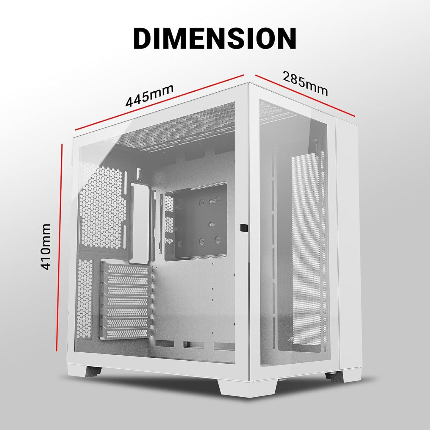 ANT ESPORTS CRYSTAL XL MID-TOWER ATX CABINET WHITE