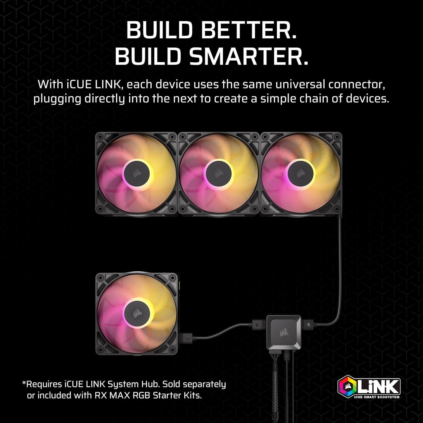 CORSAIR FAN RX RGB MAX SERIES, ICUE LINK RX140 RGB MAX, 140MM RGB FAN, SINGLE FAN-CO-9051035-WW