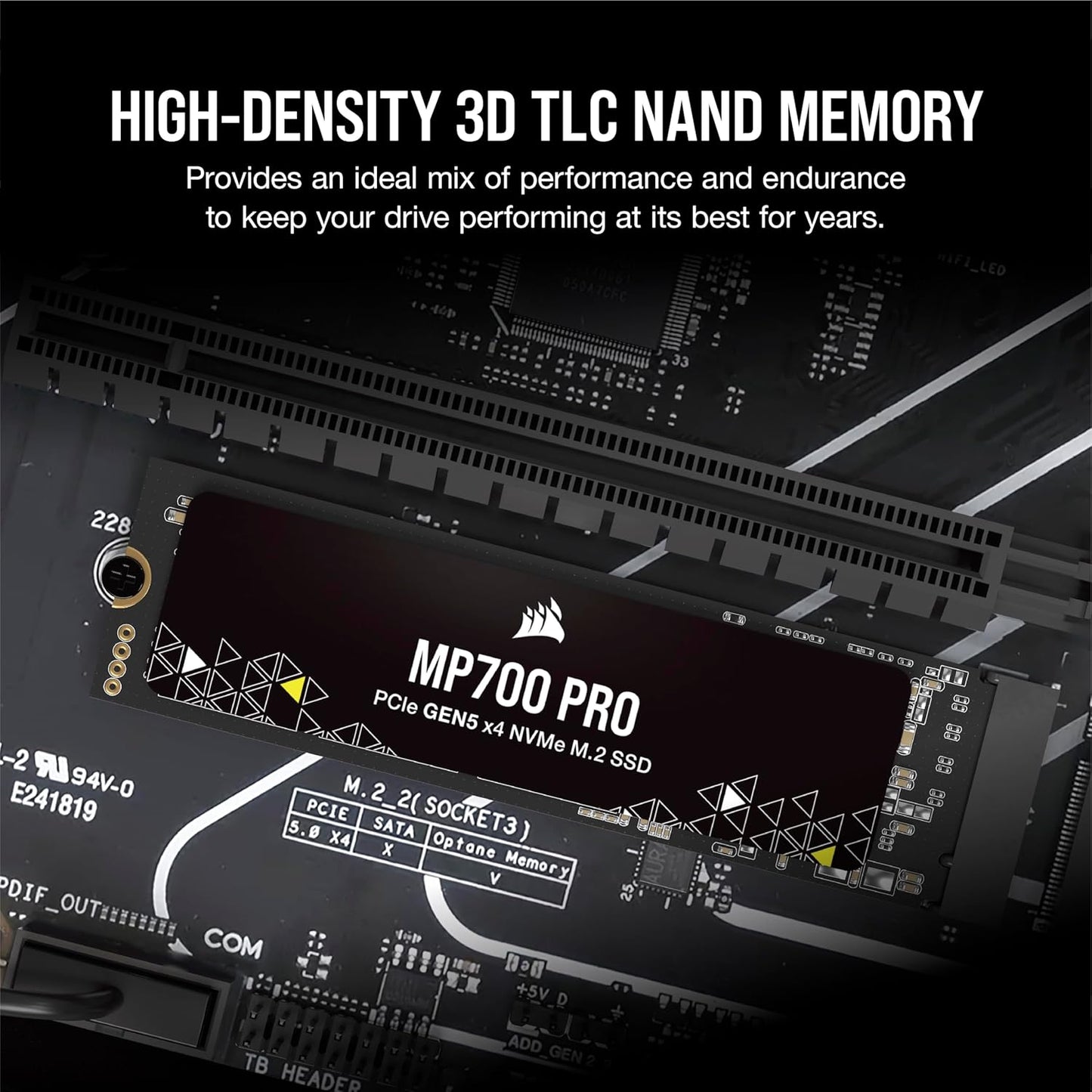 CORSAIR CSSD-F1000GBMP700PNHMP700 PRO 1TB PCIE GEN5 X4 NVME 2.0 M.2 SSD