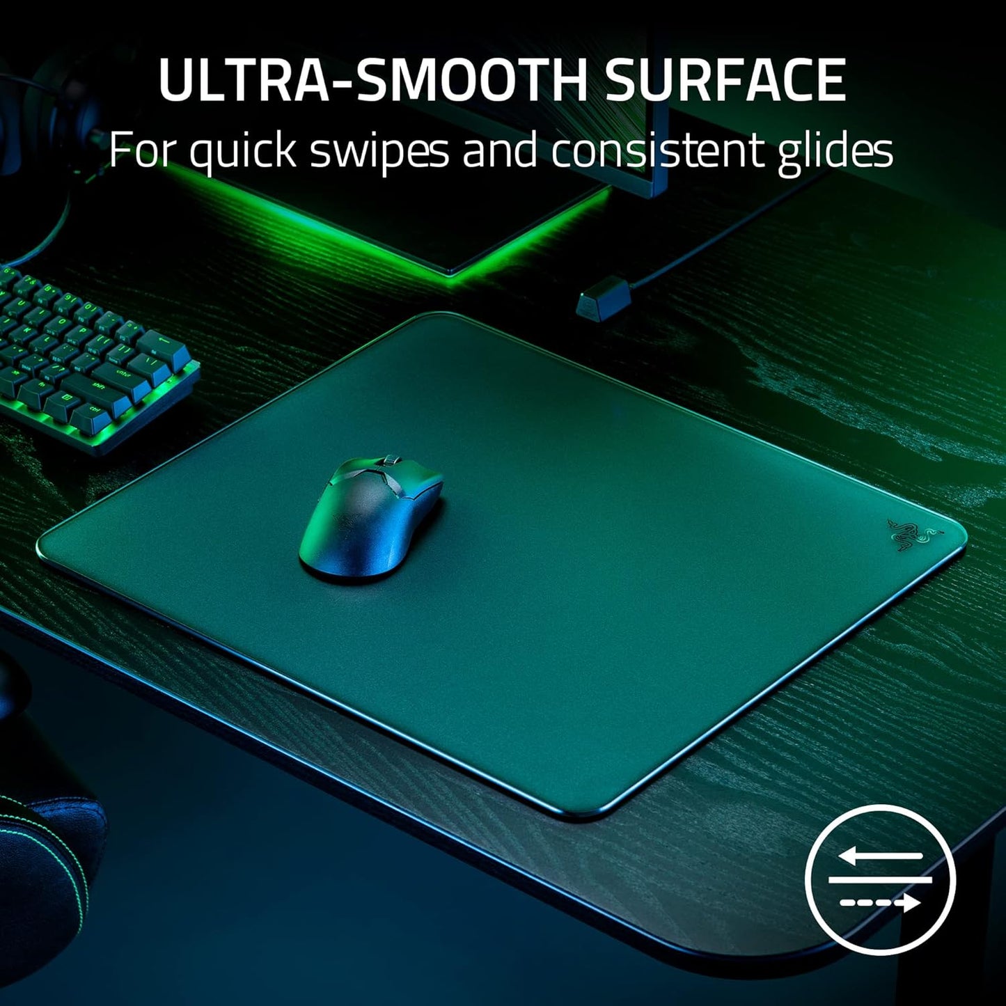 RAZER ATLAS - PREMIUM TEMPERED GLASS MAT - BLACK