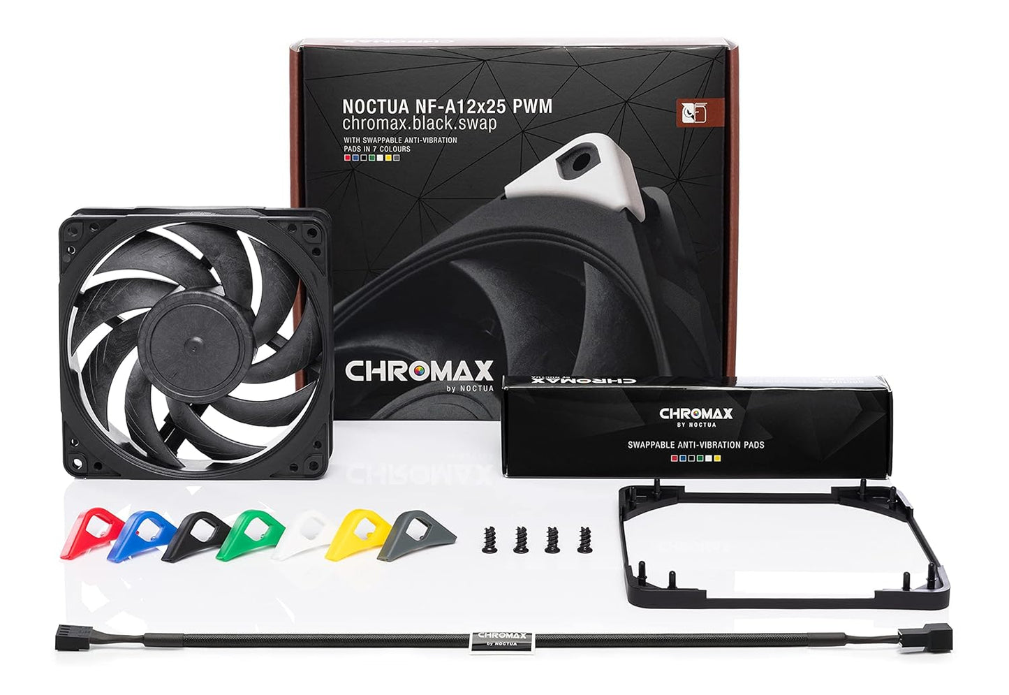 NOCTUA NF-A12X25 PWM CHROMAX.BLACK.SWAP, PREMIUM QUIET FAN, 4-PIN (120MM, BLACK)