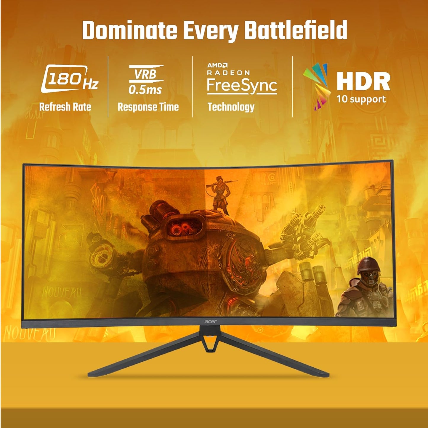 ACER ED343CUR 34 INCH UWQHD (3440X1440) PIXELS VA PANEL 1000R CURVED BACKLIGHT LED MONITOR