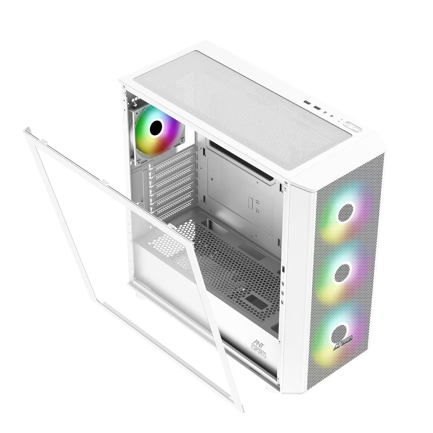 Ant Esports 411 Air Mid-Tower Computer Case/Gaming Cabinet - White