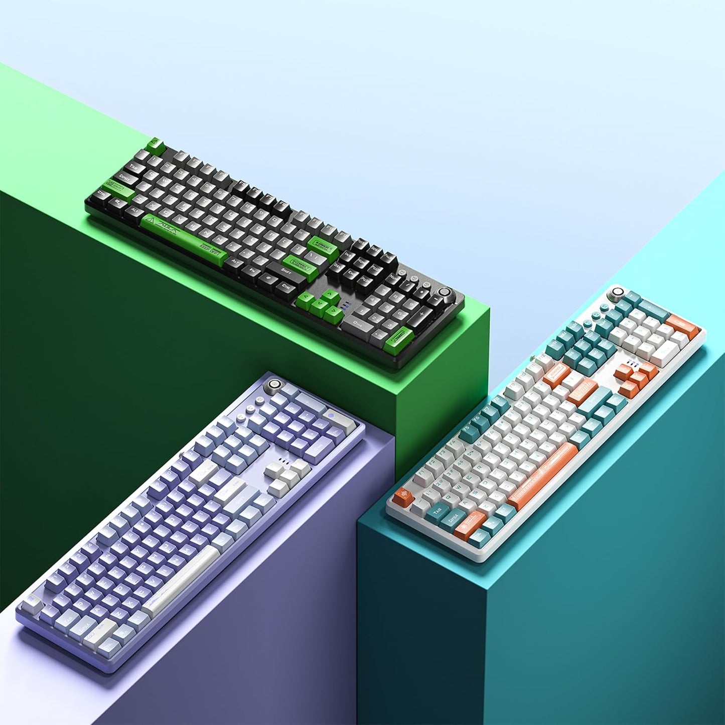 AULA F2088PRO BLACK GREY GREEN MECHANICAL GAMING KEYBOARD