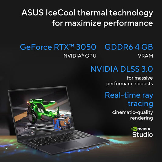 ASUS Creator Series Vivobook 16X 2023, Intel Core i5-13500H 13th Gen, 16.0-inch FHD+ 120Hz, Creator/Gaming Laptop (16GB/512GB SSD/NVIDIA Geforce RTX 3050 4GB/Win11/FP/Black/1.80 kg),K3605VC-MB541WS