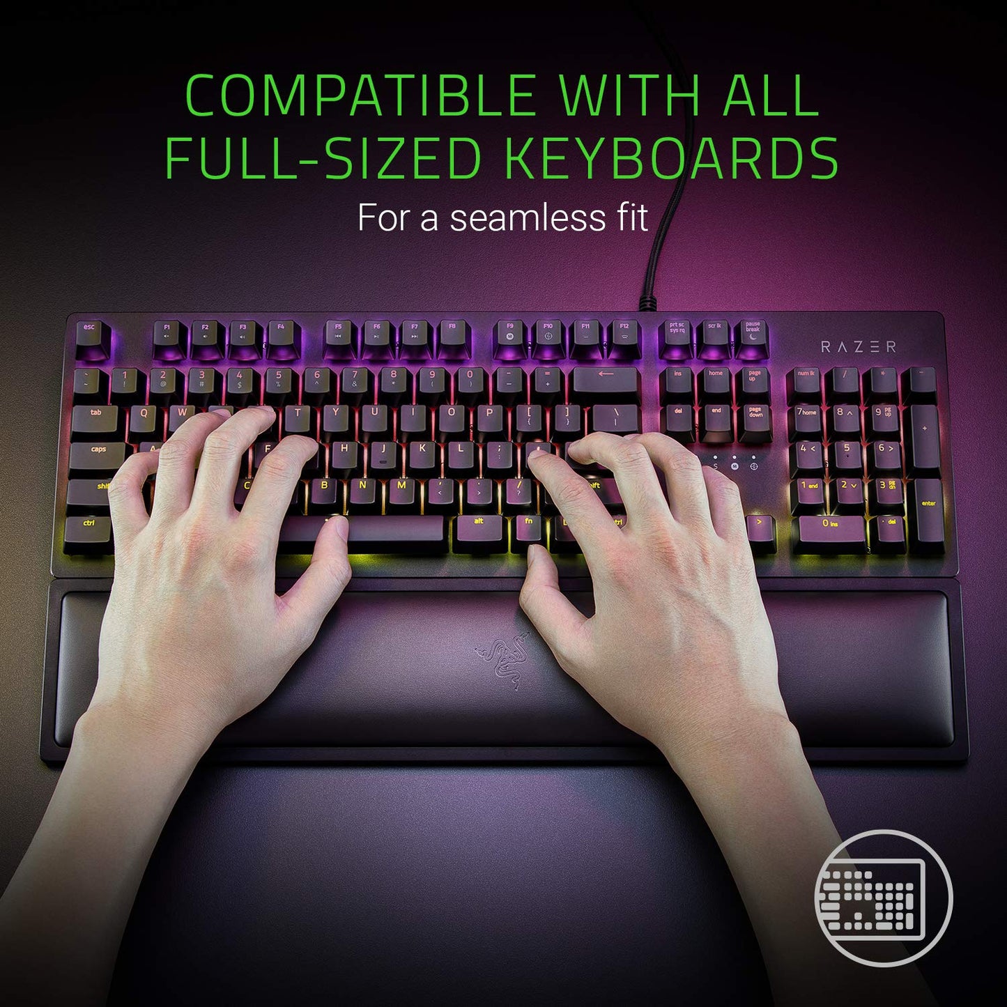 RAZER ERGONOMIC WRIST RESTFORFULL-SIZED KEYBOARDS - FRML PACKAGING