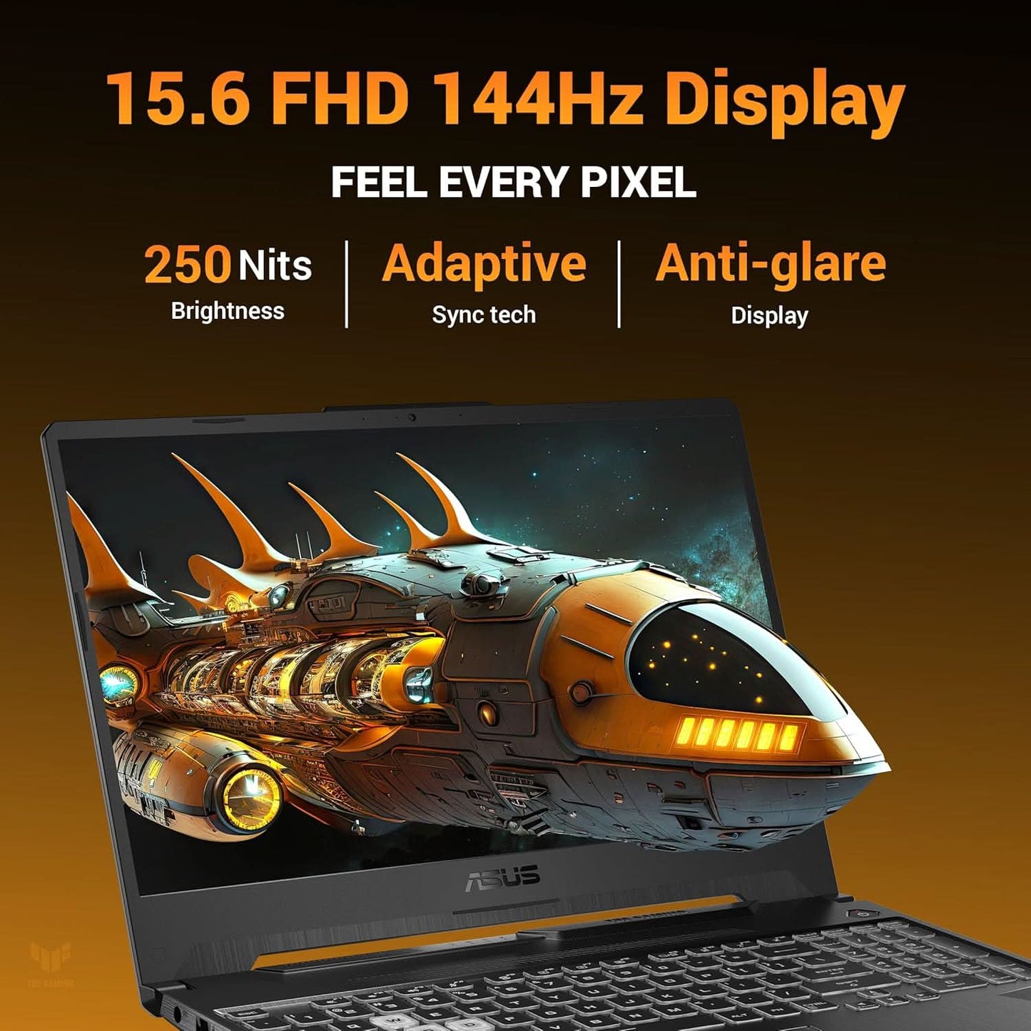 ASUS TUF A15 (2025) AMD Ryzen 7 7445HS,Gaming Laptop,RTX 3050-4GB,75W TGP,16GB RAM (Upgradeable Upto 64GB) 1TB SSD,FHD,15.6",144Hz,48Whrs,M365 Basic (1Year),Office 2024,Black,FA506NCG-HN251WS