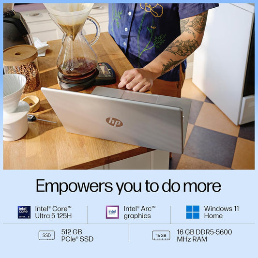 HP 14 GR1022TU [ULTRA5-125H 12TH GEN/16GB/512GB SSD/WIN11 HOME+MSO/14.0 INCH/INTEGRATED GRAPHICS /1 YEAR(S)/SILVER]