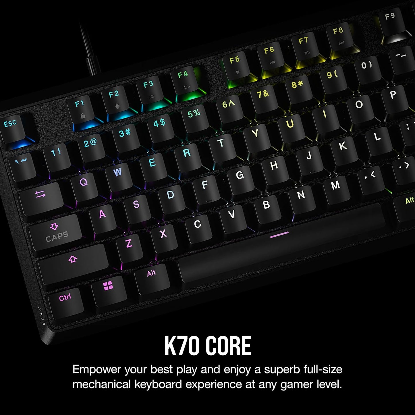 CORSAIR K70 RGB CORE MECHANICAL GAMING KEYBOARD BACKLIT RGB LED CORSAIR MLX RED BLACK