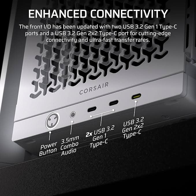 Corsair Chassis Frame 4000D LCD RS ARGB Premium Mid-Tower PC Case without PSU White - CC-9011327-WW