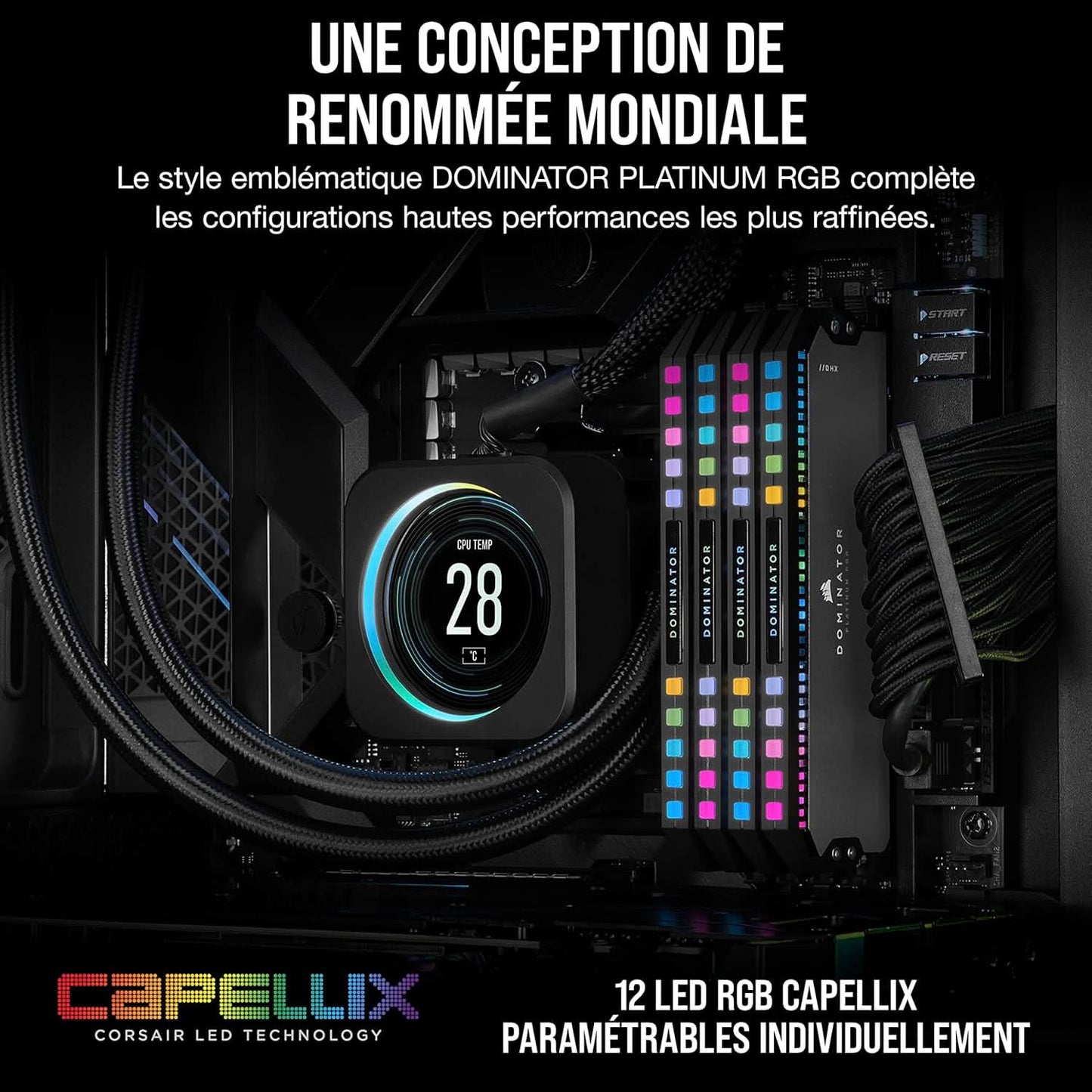 CORSAIR DOMINATOR PLATINUM RGB DDR5 RAM 64GB (2x32GB) 6000MHz CL30- Gray (CMT64GX5M2B6000Z30)