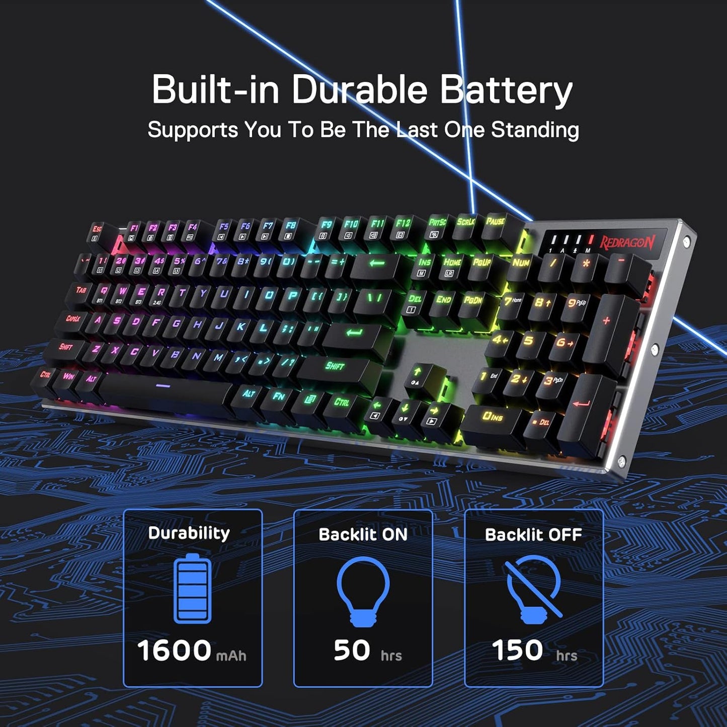 REDRAGON K556 DHARMA PRO (WIRED/WIRELESS/BT) RED SWITCH