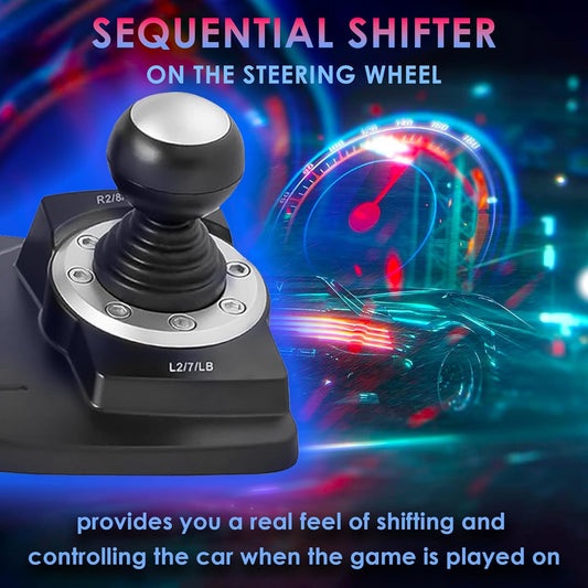 ANT ESPORTS GW185 RACING WHEEL 270 DEGREE UNIVERSAL USB POWERED CAR SIM GAME STEERING WHEEL WITH GEAR SHIFTER AND PEDALS