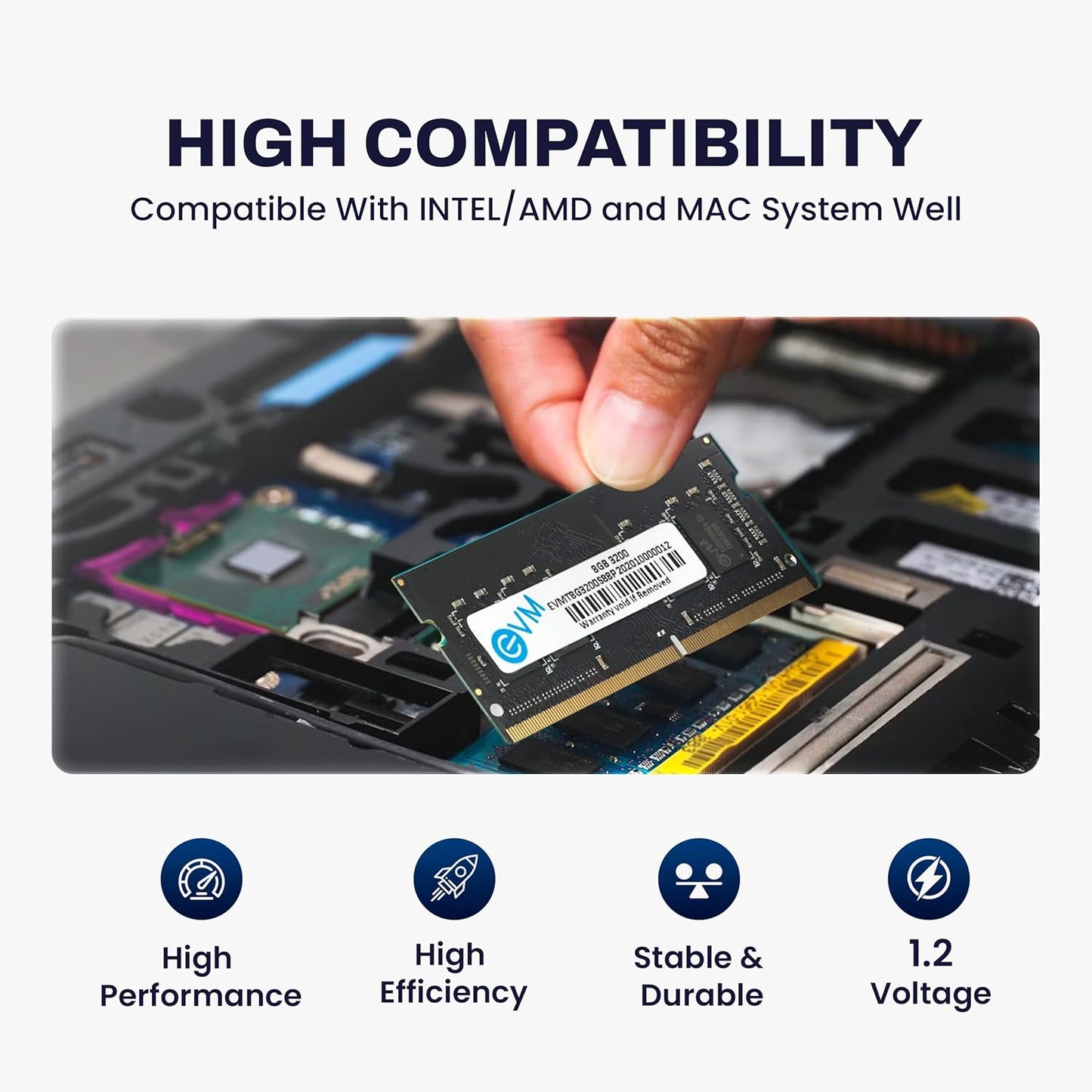 EVM DDR4 8GB LAPTOP RAM 3200MHZ -(EVMT8G3200S88P)