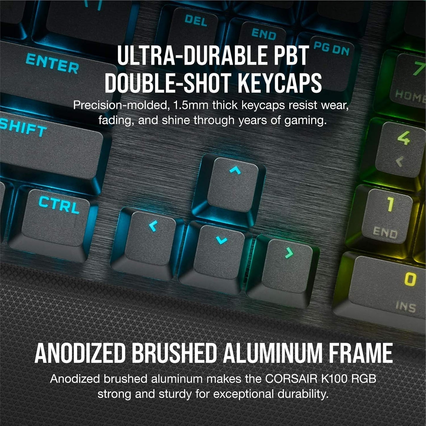 CORSAIR K100 RGB OPTICAL-MECHANICAL GAMING KEYBOARD BACKLIT RGB LED CORSAIR OPX BLACK PBT KEYCAPS CH-912A01A-NA