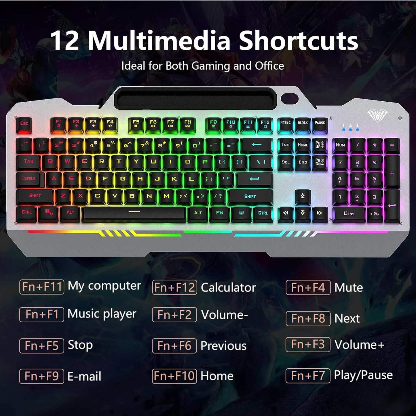 AULA T102 MEMBRANE GAMING KEYBOARD