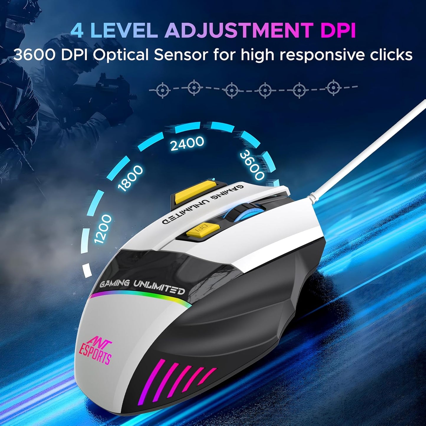 ANT ESPORTS GM100 BLACK GAMING MOUSE