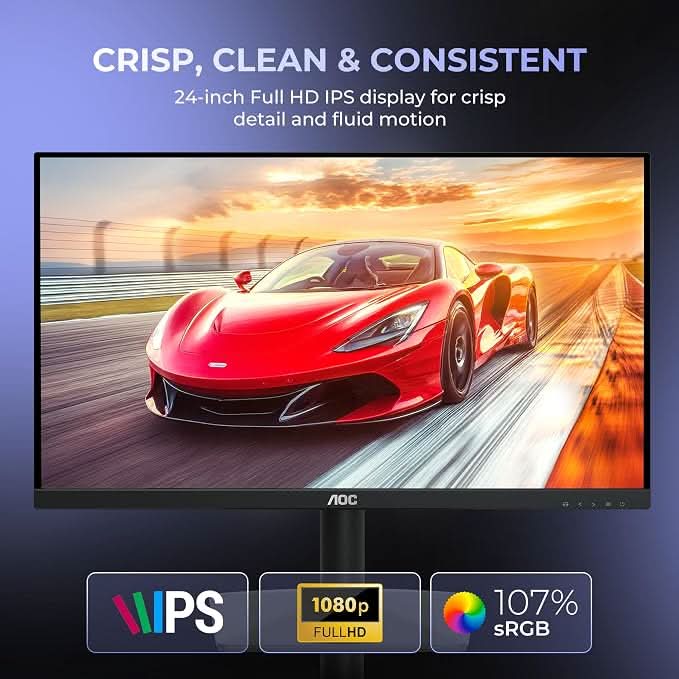 AOC 24B15H3 24 Inch Full HD IPS Monitor VESA Mount Black