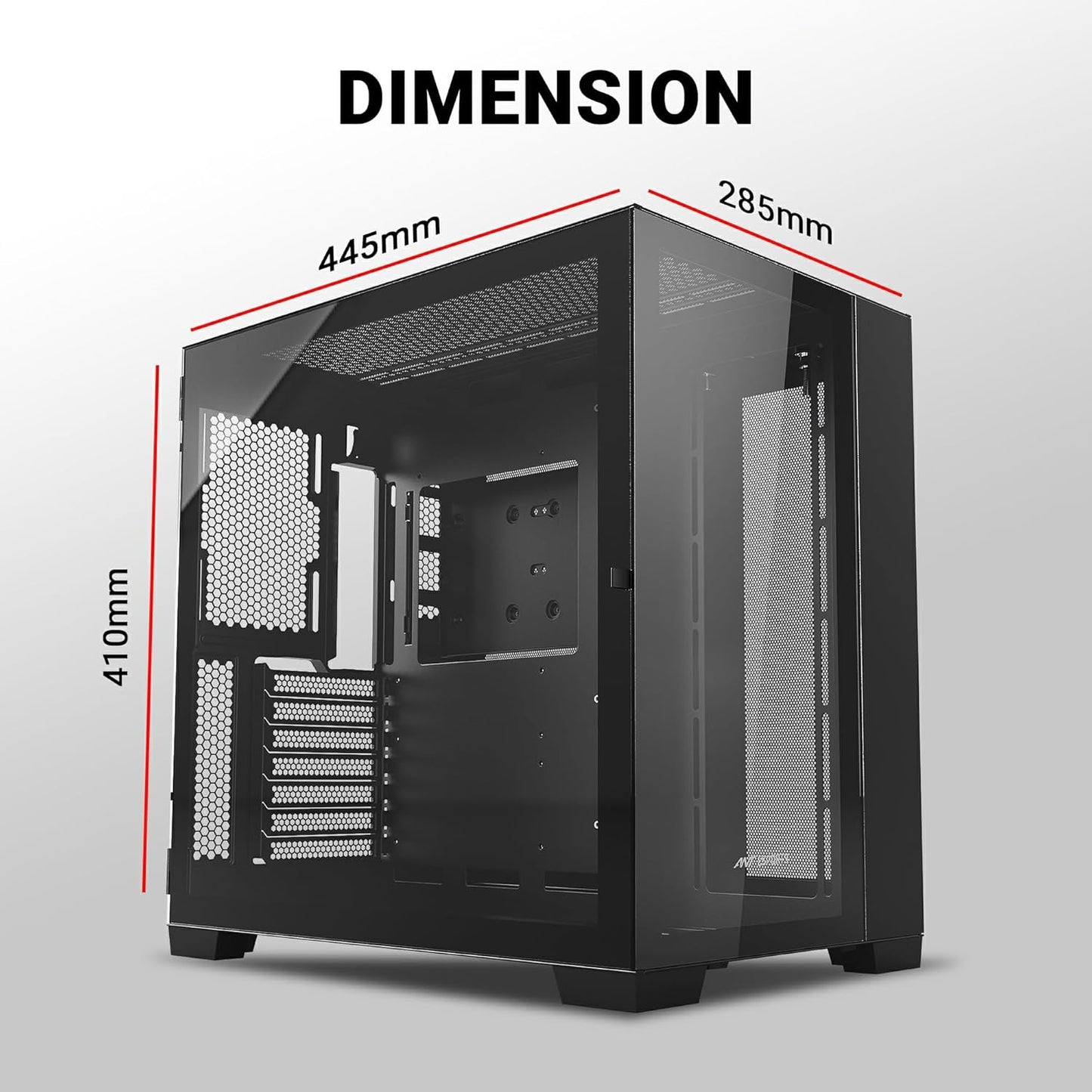 ANT ESPORTS CRYSTAL XL MID-TOWER ATX CABINET BLACK